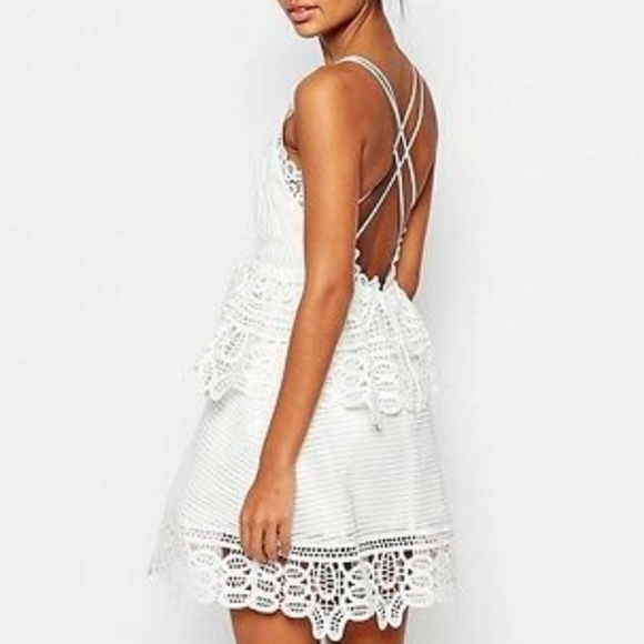 Self-Portrait Lace Panel Mini Dress US size 4 - Picture 5 of 8